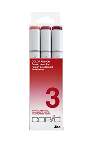 Copic Sketch Set «Color Fusion 3», 3 rotuladores dobles con punta mediana y punta de pincel.