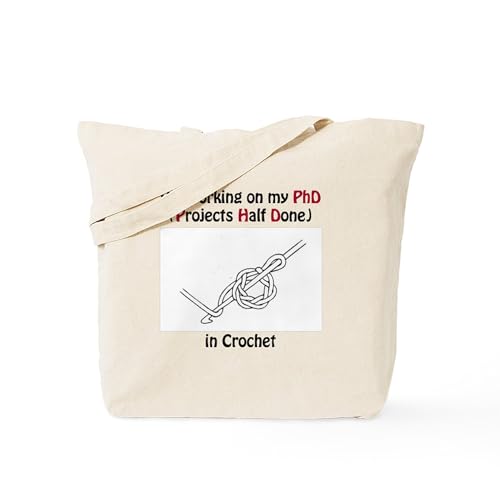 CafePress Crochet Phd Tote Bag Reusable Natural Beige Canvas Shopping Bag