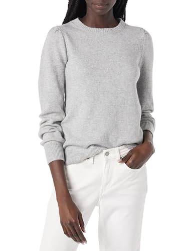 Image of Amazon Essentials Women's Relaxed-Fit Soft Touch Long Sleeve Pleated Shoulder Crewneck Sweater