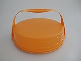 Original Tupperware TUPPERWARE Torty Junge Welle Kuchenform rund+ Griff ORANGE Kuchen Form Tortenbehälter
