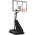 Skytime Basketball Hoop,Portable Basketball Hoop Outdoor,48 Inch Shatterproof PC Backboard,10FT Height Quickly Adjustable Basketball Goal System with Rebound Plate