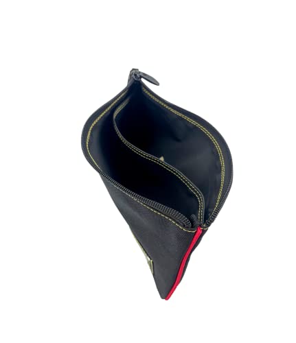 Works 4 Pack Heavy Duty 12 Inch Organizing Zipper Tool Pouch | Tool Bag | Utility Bag | Water Resistant | Heavy Duty | Black With Yellow/Red/Blue/Grey Edge For Easy Organization #TOP4