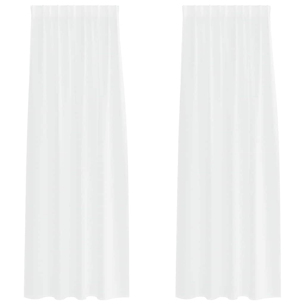 Cortina de gasa blanca de poliéster, 260 x 140 cm, 2 unidades, con ojales, para salón, cocina, cortinas y cortinas con ligero filtrado de luz y elegante diseño de habitación