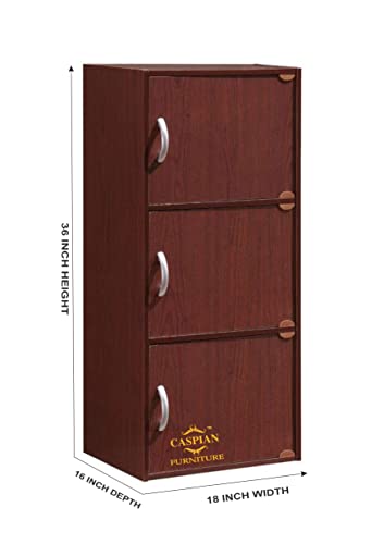 Image of CASPIAN 2 Door Shoe Rack Cum Cabinet (Walnut Brown) | Engineered Wood Pre Assembled Furniture | Storage Organizer for Indoor /Outdoor Use | 3 Shelves, Door Lock & Drawer | Wooden Shoe Racks for Home