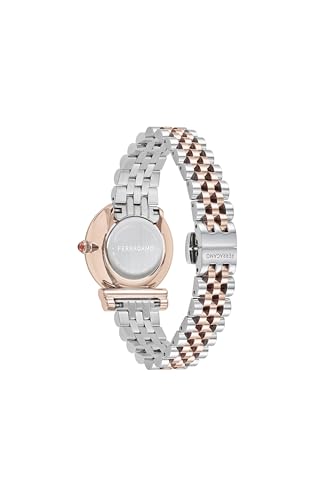 Ferragamo Gancini Collection Luxury Womens Watch Timepieces with a Two Tone Bracelet and Case Featuring a Red Dial3