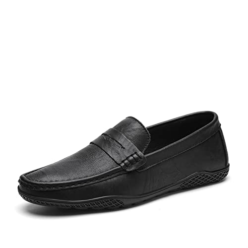 Loafers for Men Penny Loafer PU Stitching Details Round Toe Comfortable Anti-Slip Flexible Party Outdoor Slip On