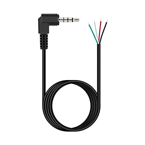 Fancasee Ersatz-Audiokabel für Kopfhörer, Headset, 3,5 mm, 90-Grad-Stecker auf blankem Draht, offenes Ende, TRRS-Stereo, 3,5 mm Klinkenstecker, 1,8 m Cover