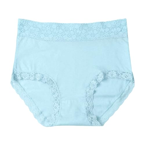 Genérico Culotte Mujer Sin Costuras Talla Grande Pantaletas Mujer De Cintura Alta Ajustado Bragas De Algodón Push-Up De Moda（Blue, XL