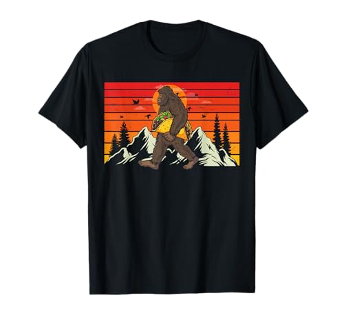 Funny Cinco De Mayo Sasquatch Bigfoot Carry Taco Niños Hombres Camiseta