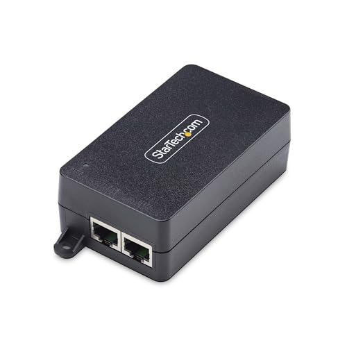 StarTech.com 1-Port Gigabit PoE+ Injector, 10M/100M/1G Ethernet, PoE/PoE+ (802.3af/802.3at), 30W Power Budget, Wall Mountable