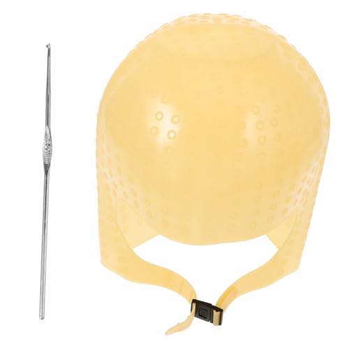 VALICLUD Silicone Hair Highlighting Cap with Hook and Needle Reusable Hair Dyeing Cap for Salon Use
