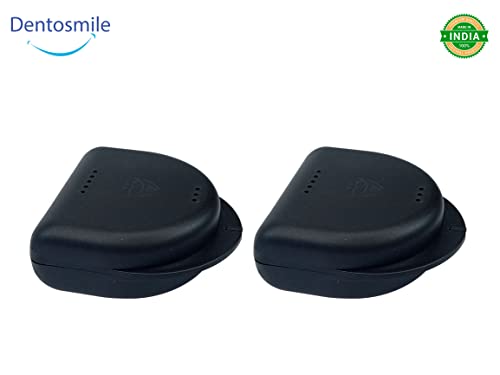Image of Dentosmile Dental Orthodontic Retainer /Aligner Case /Box /Mouth Guard and Denture Storage in Black Colour (2)