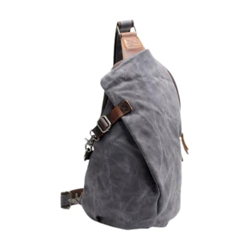 Wzmzjy Canvas Bag for Men with Zipper for Outdoor Activities and Essentials, Gray