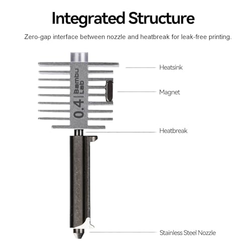 Original Bamboo Lab A1.A1 Mini Series hotend with a 0.4mm Stainless Steel Nozzle (1, 0.4mm) - Thumbnail 2