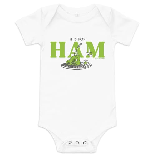 Dr. Seuss Green Eggs And Ham Baby Bodysuit H Is For Ham - Officially Licensed (12-18m)
