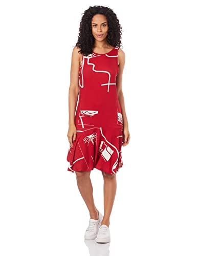 Forum, Curto Estampado, Vestido, feminino, Vermelho/Off, G