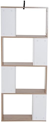 HOMCOM 4-tier Storage Display Shelving Bookcase Unit Divider S Shape design Divider Unit
