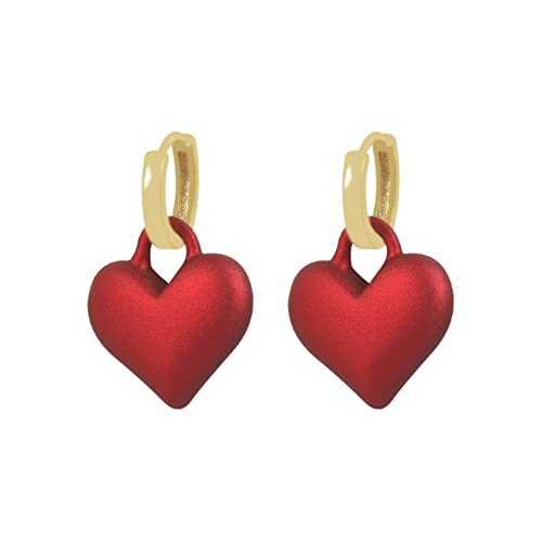 Boucles d'oreilles cœur rouge mat pour illuminer vos soirées et fêtes