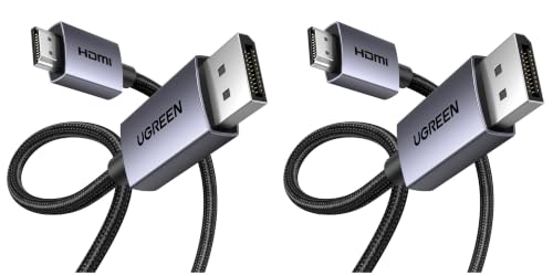Image of UGREEN 4K DisplayPort to HDMI Cable 1080P@120Hz, 3.3FT (Pack of 2)
