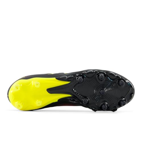 New Balance Unisex-Adult Tekela Team Low FG V5 Soccer Shoe, Black 100/Punch Yellow, Men 10.5 / Women 12