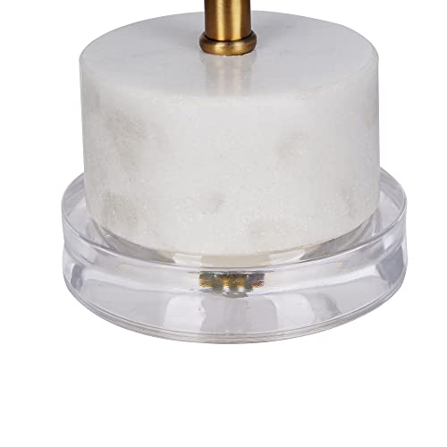 Catalina Lighting 23106-000 Modern Marble-Finish Ceramic Table Lamp With White Linen Shade, 19", Antique Brass #TOP5