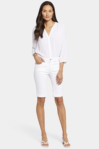 NYDJ Women's Briella ROLL Cuff Jean Short Shorts, Optic White, 4 — view 2