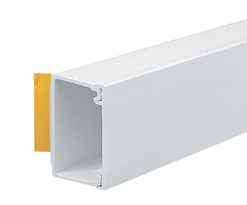 25mm x 40mm PVC White Electrical Cable Cover Mini Trunking Conduit Wire Tidy Self Adhesive + Bends (25mm x 40mm 2 x 1Mtr Length)