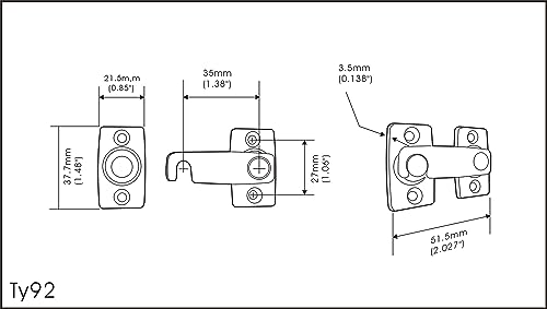 QCAA Solid Brass Shutter Bar/Door Latch, 7/8" x 2-3/32", Matte Black, 1 Pack, Made in Taiwan - Image 4