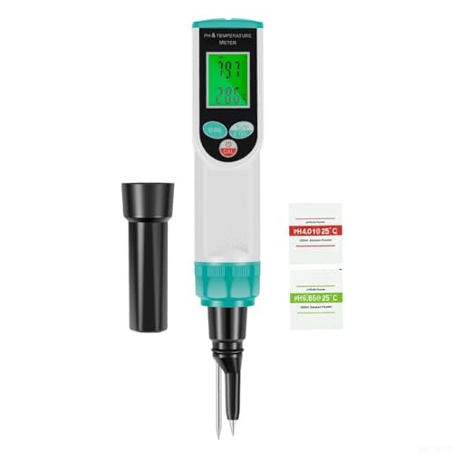 URPIZY Digital Food PH Meter Tester With PH/Temperature Probe Automatic Calibration For Bread Cheese Sushi Rice Sourdough Sauce Meat Soil Testing ATC 0-14 PH