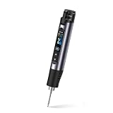 Saldatori di Senza Fili, HS-03 Set Saldatore Portatile, diriscaldamento rapido in 7 secondi, 5 impostazioni di temperatura 100~450 °C, Saldatori UBS-C ricaricabile con display LCD, 3 punte saldatura