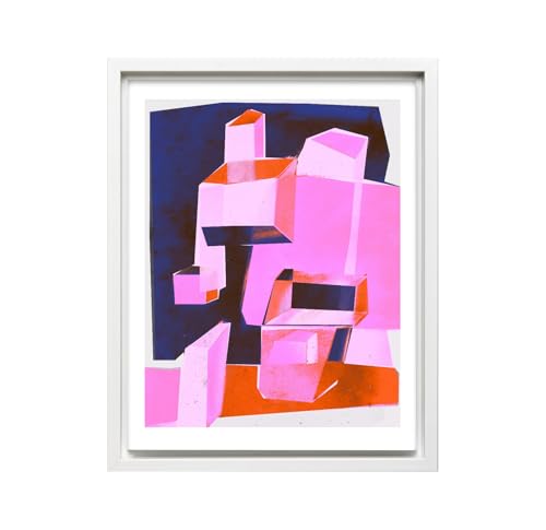 Monem Art Abstract Geometric Color Block Print - Modern Cubist