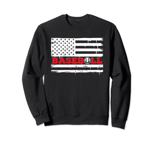 American Flag Baseball Team Vintage Coach Retro Lover Fan Sudadera
