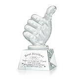 LONGWIN Gifts for Brother Adult Crystal Awards with Thumbs Up, Birthday from Sister Brother, Unique Presents