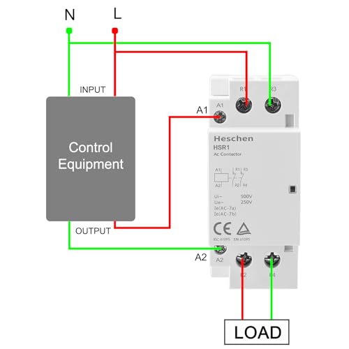Heschen Household AC Contactor HSR1-63 2 Pole Two Normally Closed 220V/230V Coil Voltage 35mm DIN Rail Mount by Heschen - Image 3