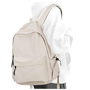 PAUBACK-Beige-School-Backpack-for-Girls-Water-Resistant-High-School-Book-Bag-Simple-Backpack-for-Teens-Boys-Girls-Lightweight-Simple-Middle-School-Back-Pack-Daypack PAUBACK Beige School Backpack for Girls Water Resistant High School Book Bag Simple Backpack for Teens Boys Girls, Lightweight Simple Middle School Back Pack Daypack