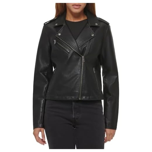 Levi's Women's Faux Leather Classic Asymmetrical Motorcycle Jacket, BLACK, XL