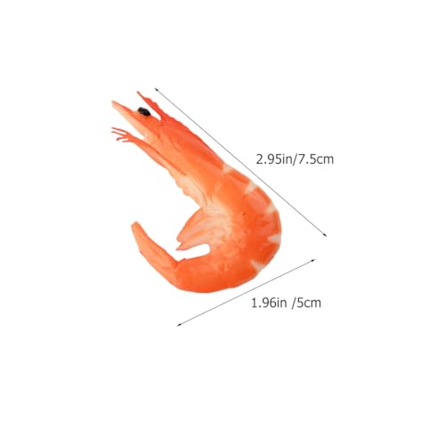 BESTonZON 5PCS Fake Lifelike Shrimp Models, Artificial Shrimp Plastic Shrimp Toy, Realistic Cooked Shrimp Plastic Food Toy Kid Toy Fake Shrimp for Home Display Party Photo Props