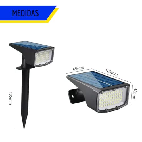 Kit com 2 Luminárias Solar Branco Frio Espeto Para Jardim Iluminação Externa Potente Prova D'água