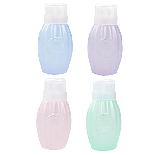FOMIYES 200ml Refillable Pump Bottle Set Nail Polish Remover Cleaner Dispenser Plastic Remover Bottles for Women Portable
