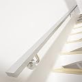 Muzata 5ft Staircase handrail Brushed Stainless Steel Safety Wall Mounted for Indoor Outdoor Stair Hand Railing Rectangular 1"x2" Pipe on Stairs Balusters HK28 SL4,HR0 HR5