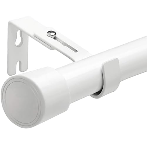 Barras de cortina extensible barra cortinas curtain rod para cortinas para salón dormitorio cocina 84-185 cm (blanco Φ25 mm)