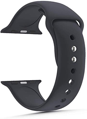 Image of GRIPP Soft Silicone Watch Strap for 40mm /41mm /42mm, Watch Series 11 /10 /9 /8 /7 /6 /5 /4 /3 /2 /1, SE 3 /2 /1, Slim, Lightweight, Adjustable (Watch Not Included) - Charcoal