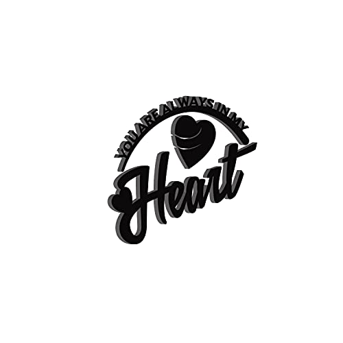 Image of eCraftIndia inchYou Are Always In My Heart Love Quote Black Black Engineered Wood Cutout Wall Art Decor - Ideal Gift For Loved Ones, Wife, Husband - Romantic Wall Hanging For Bedroom Or Living Room