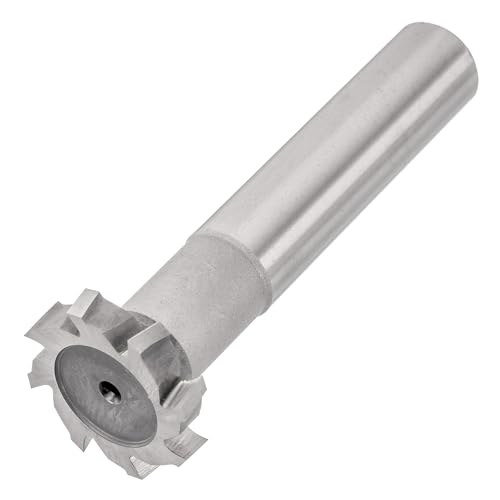 HALLMERS HSS T Slot Milling Cutter 6mm Blade Height 30mm Cutting Diameter 8 Flute Woodruff Tip Tipped Head 16mm Shank, for Moulding Steel Carbon Iron Alloy, End Mill Router Drill Bit Metalwork Tool