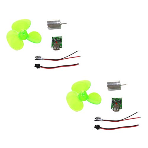 Fenteer Small Micro Wind Generator Turbines Power Teaching Model Kits Kids Assemble Toys,Pack of 2