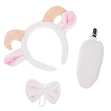 Utilisation polyvalente : ces accessoires de déguisement en tissu conviennent à diverses occasions, notamment les fêtes à thème animalier, les anniversaires et les soirées costumées. ils comprennent un serre-tête à cornes en peluche et un serre-tête à oreilles d'agneau