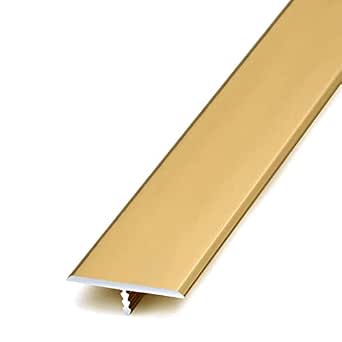 10 Pcs Aluminum Alloy T Molding Floor Transition Strip 48" Long Doorway Edge Trim 1.3" Wide Gold