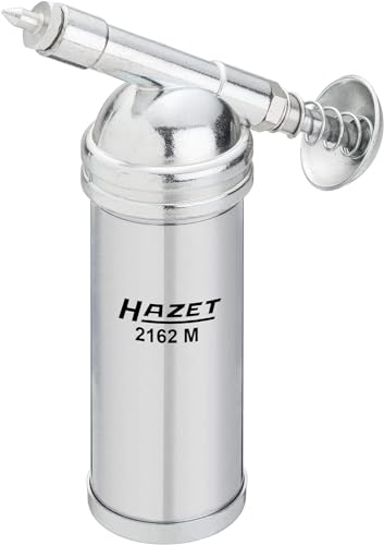 HAZET Mini-Fettpresse 2162M inklusive Schmiernippel in 50 und 90 Ausführung - präzise Dosierung für loses Fett Füllmenge 80 g - zum schmieren von Maschinen Fahrrad-Ketten Schlagschraubern uvm.