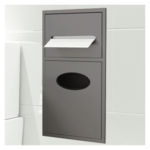 TIANQIHAO Stainless Steel Toilet Paper Holder & Trash Bin With Storage Shelf Modern Spacesaving Organizer For Bathroom & Kitchen Essentials,Grau-20x52x13.5cm/7.87x20.47x5.31in