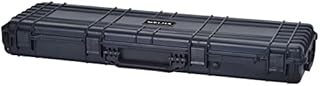 MEIJIA Portable Rolling All Weather Rifle Hard Case with Wheels,Foam Inserted, Elegant Black,48.42x16.14x6.29inches